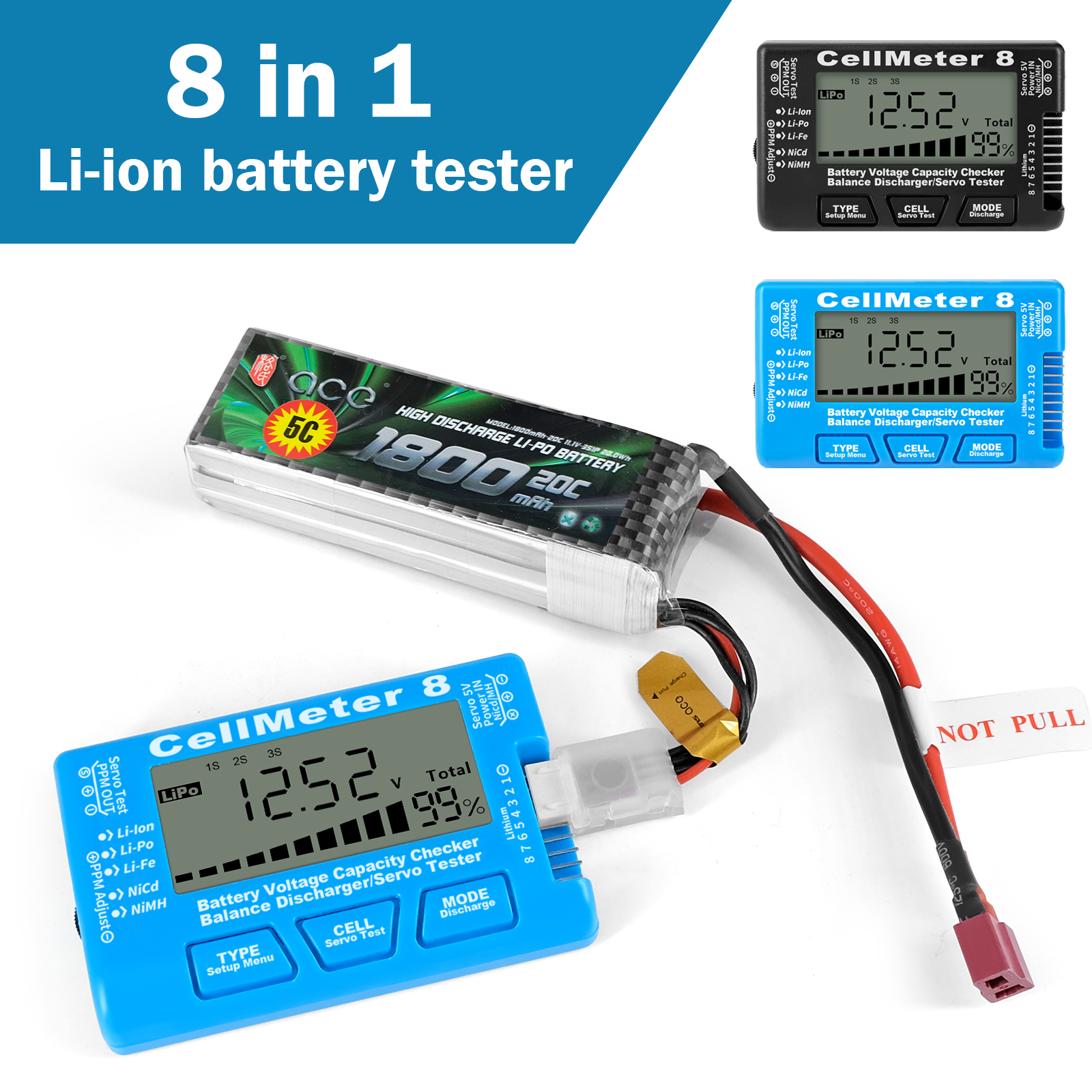 8 in 1 CellMeter 8 Battery Cap - Drone Battery Voltage Checker review and price