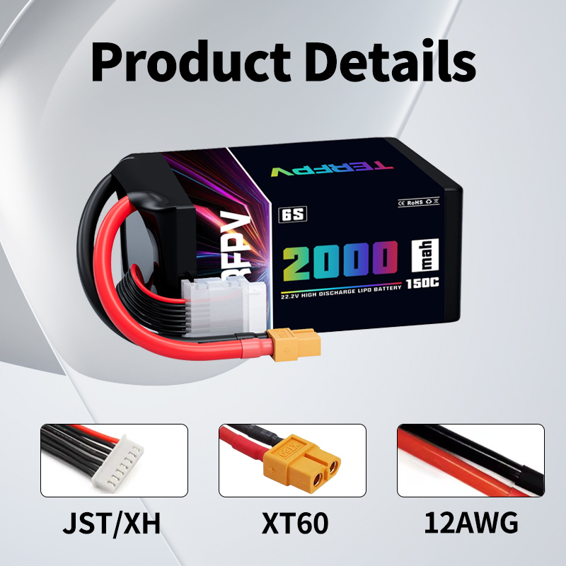 TERFPV 6S 22.2V 2000mAh 150C/3 - Drone Battery 6S review and price